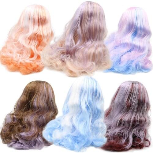 DBS Blyth Doll icy Rbl scalp and dome colorful hair mix hair wig for DIY custom doll