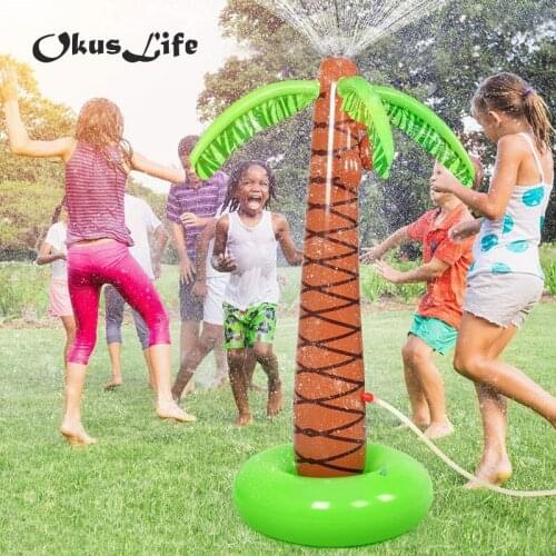 Summer Water Spray Baby Bath Pool Inflatable Sprinkle Coconut Tree Children Garden Lawn Play Water Park Outdoor Beach Ball Toy