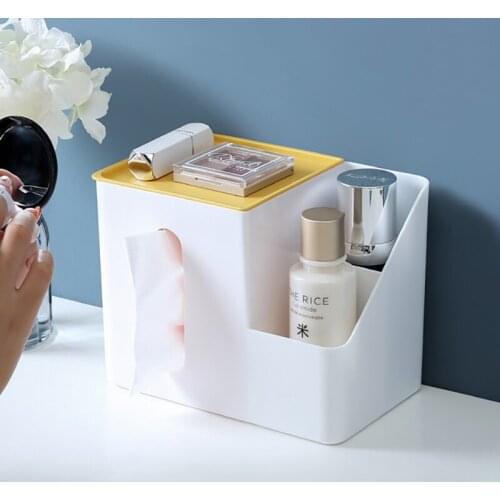 Multifunctional Tissue Box Desktop Makeup Organizer For Cosmetics Jewelry Stationery Storage Box Plastic Container Pencil Cases