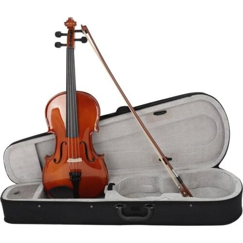 Mounchain 16inch Natural Acoustic Viola Solid Wood with Storage Case Bow Rosin Gift for Musical Lover
