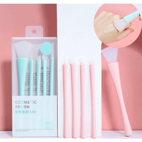 Silicone Makeup Brushes Set 5Pcs Eye Shadow Eyeliner Blending Mask Adjusting Stick Homemade Mask Mud Brush Makeup Tools