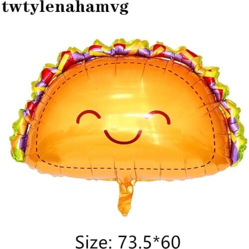 New Mexican Pancake Cartoon Smiling Face Aluminum Foil Balloon Food Festival Birthday Party Decorations For Childrens Gift Toys