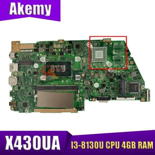NEW！！For ASUS X430U X430UB X430UN X430UA notebook motherboard mainboard with I3-8130U CPU 4GB RAM GM X430UA laptop motherboard