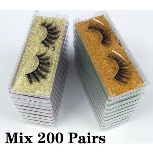 Wholesale Eyelashes 50/100/200 pcs 3d Mink Lashes Set Natural Mink Eyelashes Wholesale False Eyelashes Makeup False Lashes Bulk