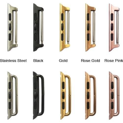 Pair Adapter For Apple Watch band 5 4 3 2 iwatch band 42mm 38mm Strap stainless steel belt Watchband Accessories Connector