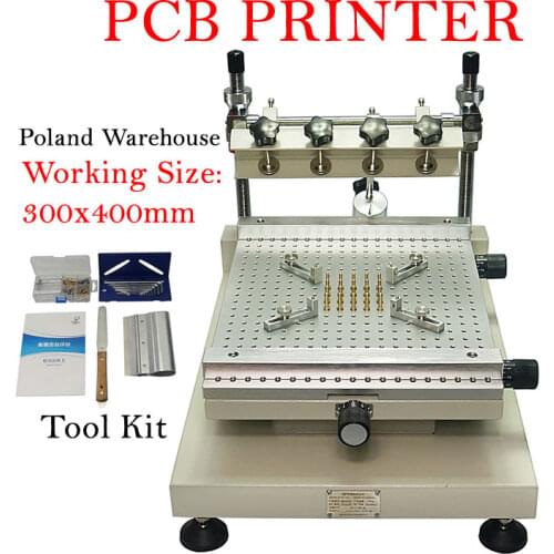 PCB silkscreen printer chip repairing solder paste printer red glue printing machine ZB3040H print size 300x400mm for pcb making