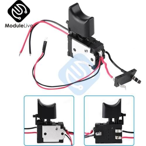 Electric Drill Dustproof Speed Control Adjustable Push Button Trigger Switch DC 7.2V-24V 16A 8V 12V 24V Cordless Drill Switch