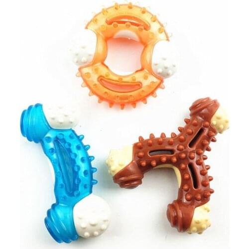 Rubber Bone Pet Dog Chew Toys Bite-Resistant Pet Dog Teeth Cleaning Molar Toy Pet Interactive Toy For Puppy Training Accessories