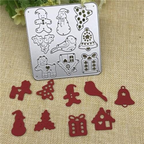 Christmas XmasFrame Pendant Metal Cutting Dies Stencil for DIY Scrapbooking Embossing Album Paper Cards Decorative