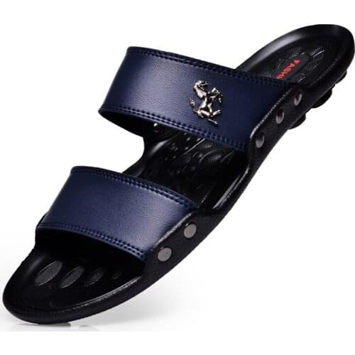 Fashion Casual Shoes Men Sandals Slippers Summer Flip Flops Men Beach Sandals Slides Leather Sandalias Zapatos Hombre