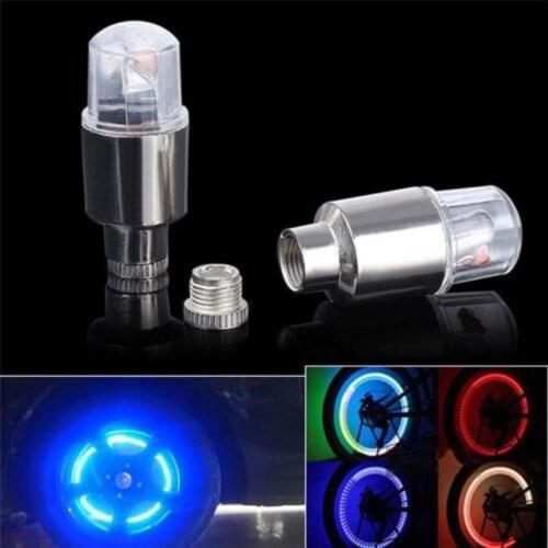 2pcs Led Tire Valve Stem Caps Neon Light Auto Accessories Bike Bicycle Car Auto Waterproof Cycling Accessories Dropshipping