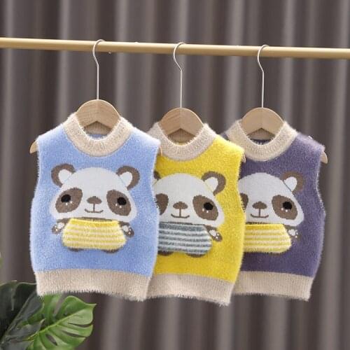 Baby Girls Sweaters Baby Autumn Cartoon Sleeveless Pullover Baby Boys Sweaters Knit Causal Vest Kids Toddler Autumn Outerwear