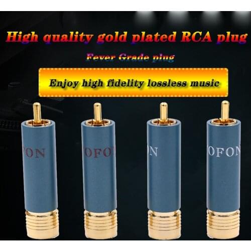 4pcs hi-end Ortofon brass plug hifi audio gold plated RCA connector plug audio interconnect cable