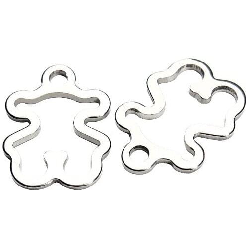 100pcs/lot 10mm*14mm stainless steel Connector Metal Alloy Pendant For DIY bracelet Jewelry Making sg3s