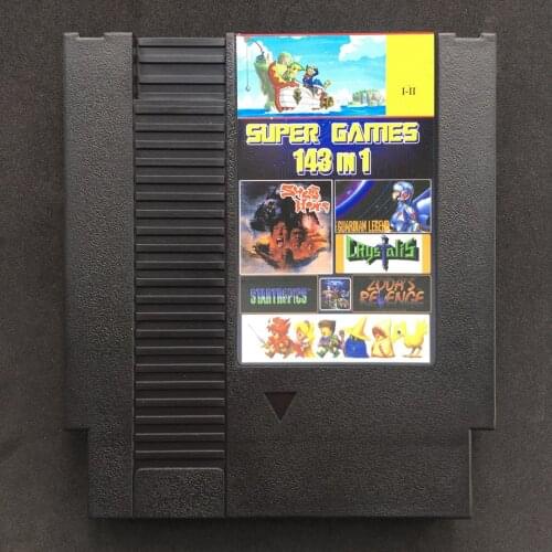 143 In 1 Best Video Games of All Time Battery Save Contra/Earthbound/Megaman 123456 72 Pins 8 Bit Game Card
