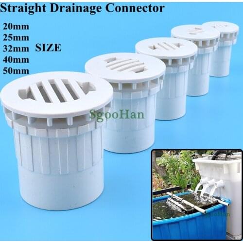 2~20pcs ID 20~50MM PVC Pipe Aquarium Fish Tank Straight Drainage Connectors Overflow Thread Home DIY Water Tank Supply Joints