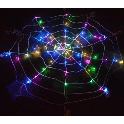 2020 Color Luminous Spider Web Halloween Ghost Festival Theme Decoration Lighting High-quality Nylon Home Decoration Products