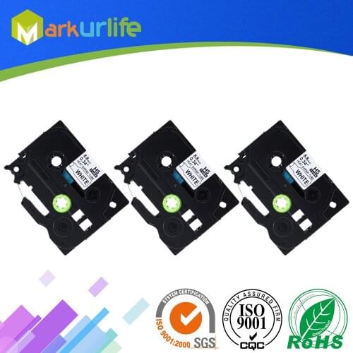 3 Packs Black on White 8.8mm HSe-221 Combo Heat Shrink Tube Set Compatible Brother P-touch Label Printers HS221 HS-221 HSE221