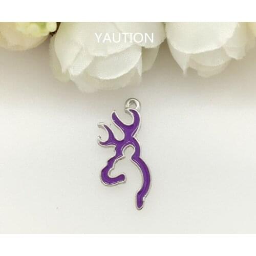 NEW 8pcs purple Browning Deer Alloy Metal Charms New Pendants Necklace making