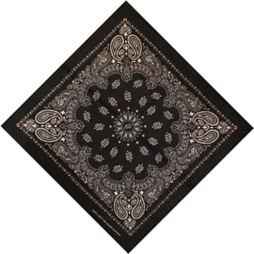 1Pc Cotton Hip Hop Paisley Bandana Square Scarf Head Wrap Neck Wrist band Handkerchief For Extreme Sports Women Men 55cm*55cm