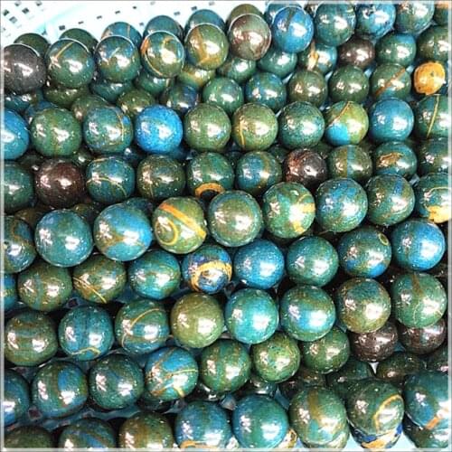 Nature blue malachite semi precious stone round shape stone strings size 4mm 6mm 8mm 10mm 12mm charms beads accessories
