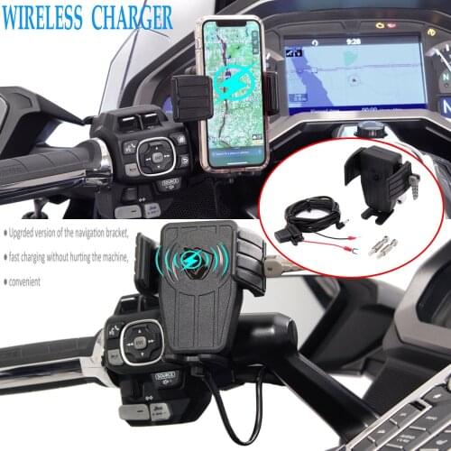 Gold Wing Motorcycle GPS Phone Holder Wireless Charging Navigation Bracket For HONDA GoldWing GL 1800 F6B GL1800 DCT 2018 - 2021