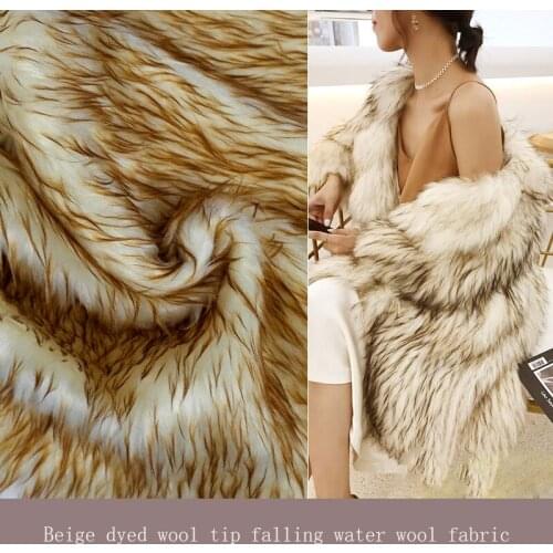 Artificial wool Beige dyed hair tip Falling hair fabric
