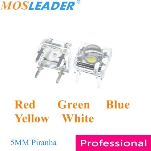 Mosleader 1000pcs 5MM Piranha LED Red Green Blue Yellow White 4 Pins Transparent Round high quality