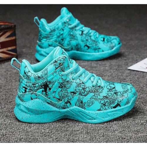 New Boys Sneakers Brand Shoes Hook & Loop Kids Basketball Shoes Pu Basketball Children Sneakers Classic Sneakers Boys 2021