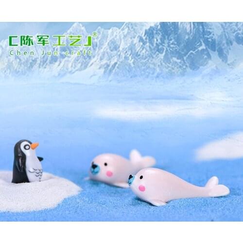 1 Piece Cartoon Cute Seal Small Statue Little Figurine Crafts Figure Ornament Miniatures