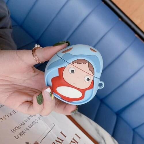 Ponyo Cute Case for AirPods Pro Cartoon Silicone Bluetooth Headset Protective Case for AirPods 2 1 Fashion Wireless Earphone Box