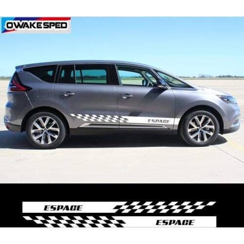 Car Styling Sport Stripes Auto Door Side Skirt Vinyl Decals For Renault Espace MVP Model Body Decor Stickers