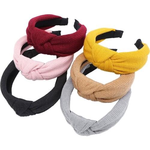 Retro Elegant Design Thick Womens Wide Hairband Headband Hairband Knitting Cross-knotted Headband Girl Hairband
