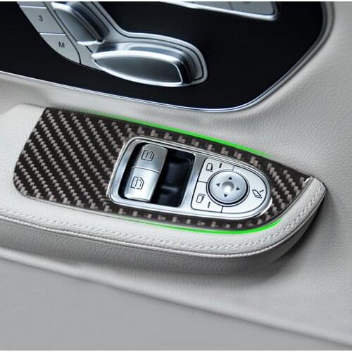 Carbon Fiber Window Lift Panel Switch Button Frame Cover Trim For Mercedes Benz V Class V250 V260 2015 2016 2017 2018 2019 2020