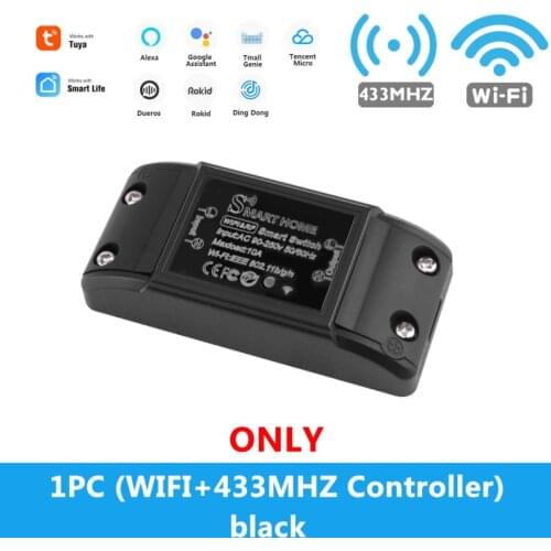 WiFi+RF 433 Remote Control Tuya WIFI Smart Switch Module Four Control Methods Support Google Home Amazon Alexa Smart Home