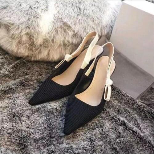Baotou Sandals Female Stiletto Pointed Cat Heel Back Empty Single Shoes 2021 New Womens Shoes Spring And Summer High Heels
