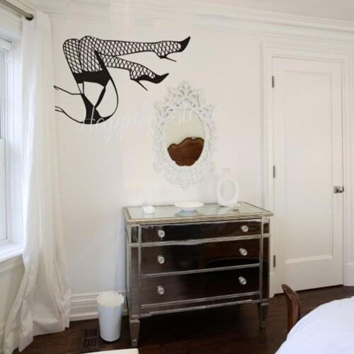 Sexy legs Wall Decal Pinup art Fishnet Stockings Wall Stickers Boudoir art Bedroom Decor Adult Decals Posters P533