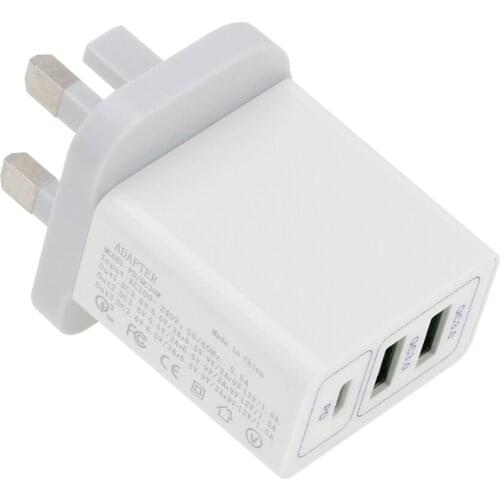 36W Dual USB Quick Charge 3.0 US UK EU Plug PD Fast Charger Travel Wall Mobile Phone Charging Adapter for iPhone 8 Huawei 50pcs