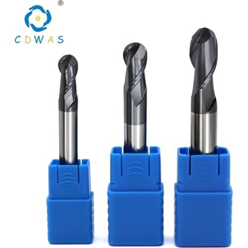 Ball Nose End Mills 2 Flute HRC50 1mm-12mm 2mm 3mm 4mm 5mm 6mm 8mm 10mm Carbide End mill Cutting Tool Cnc Machine Milling Cutter