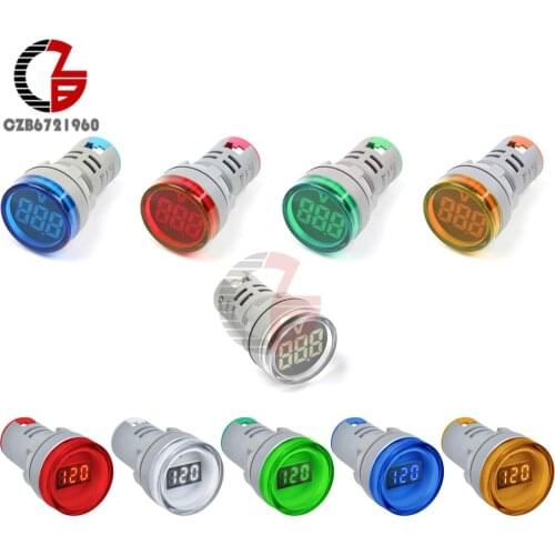 110V 220V LED Digital AC Voltmeter 20-500V Round Voltage Meter Panel Light Home Electronics Volt Tester Detector Monitor Red