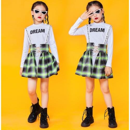 Girls Catwalk Jazz Dance Costumes Summer Children Cheerleading Costumes Ballroom Hip Hop Clothes Practice Rave Clothes DQS7602