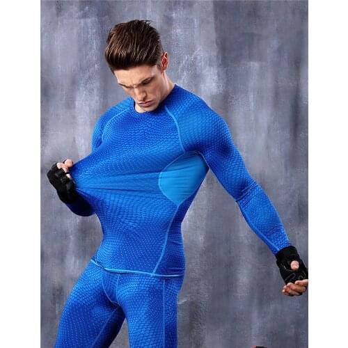 New Winter Thermal Mens Suits Quick Dry Tight Underwear Fitness Leggings Long Sleeve Compression High Wicking Clothing Set
