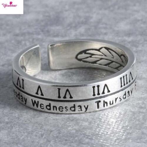 Punk Fashionable Solid Letter Golden Metal Open Ring Initials Name Letter Female Party Wedding Chunky Wide Fashion Jewelry Gift