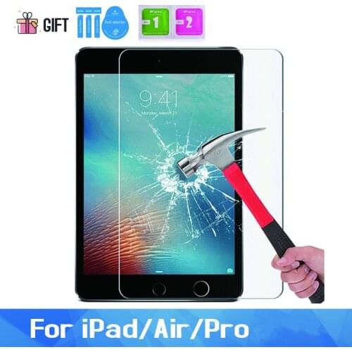 9H Screen Protector for iPad Air 4 3 2 5th 6th Gen 9.7" Tempered Glass For iPad Pro 11inch Screen Protect For iPad7 ipad8 10.2