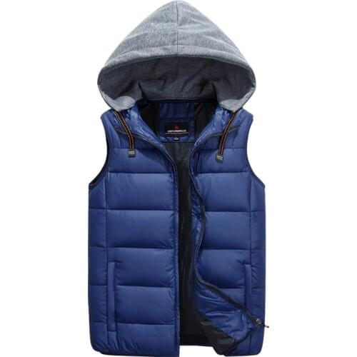 YuWaiJiaRen Winter Mens Vest Casual Fashion Hooded Cotton-padded Thick Warm Waistcoat Jackt and Coat Chaleco De Plumas