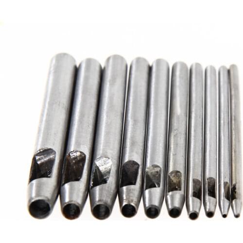 10pcs Leather Hole Punches Leathercraft Hollow Set Hollow Puncher Belt Punch Leather Craft Tools 0.5mm-5mm for Clothing Garment