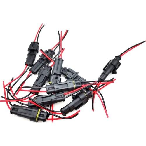 10pcs/lot 2Pin Waterproof Electrical Cable Wire Connector Plug Car truck Motorcycle