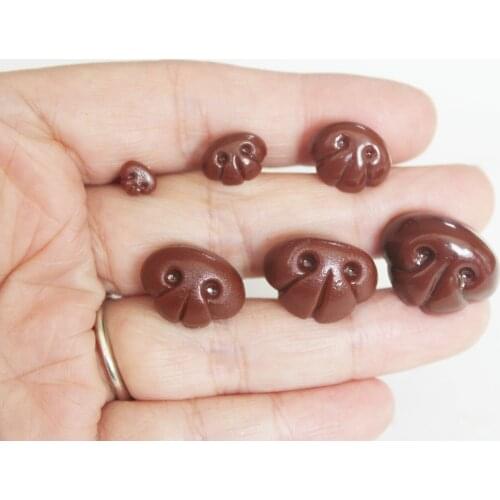 100pcs New custom style high quatity nose 7mm-22mm brown toy animal nose plastic safety noses +washer-- size option