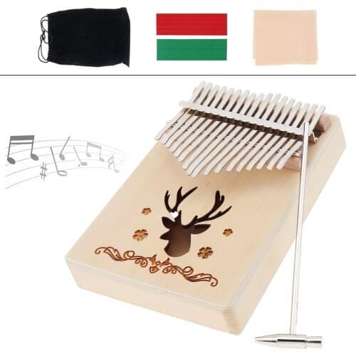 17 Key Kalimba Spruce Elk Sound Hole Thumb Piano Mbira with Tuning Hammer Accessories for beginners / Professional Performance