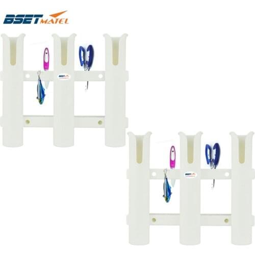 2PCS 3 Tubes Link White plastic fishing rod holder fishing rod rack socket for boat marine fishing box kayak boat yacht